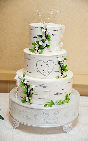 Complete With A Birch Tree Boasting Heart Of The Couples Initials Carved In This Three Tier Disneyland Wedding Cake Is Perfect Fit For Complete With A Birch Tree Boasting Heart Of The Couples Initials Carved In This Three Tier Disneyland Wedding Cake Is Perfect Fit For